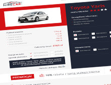 Wypożyczalnia aut — strona firmowa, realizacja web-pc.pl